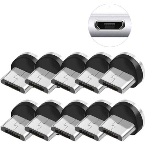 Quality 10PCS/SET Round Magnetic Cable Plug 8 Pin Micro-USB Plugs Fast Charging Phone Magnet Charger Plug