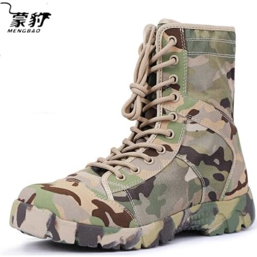 Black Tactical Mens Military Boots Women Mountain Hiking Desert Boots Men Camouflage Breathable Work Shoes Combat Hunting Shoes