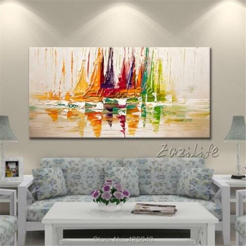 Sailing photo wall of the sitting room of modern classic oil painting canvas abstraction hand-painted oil paintings