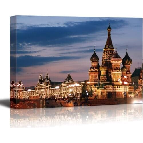 Canvas Prints Wall Art - Russia, Moscow, St. Basil Cathedral, Red Square,Modern Wall Decor Ready to Hang Drop shipping