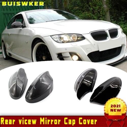For BMW 1 3 Series E81 E82 E87 E88 E90 E91 E92 E93 Carbon Fiber Rearview Mirror Cover Caps Car Accessories