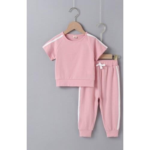FOCUSNORM Summer Casual Infant Baby Girls Clothes Sets 2pcs Solid Short Sleeve T Shirts Tops Pants Outfits 0-3Y