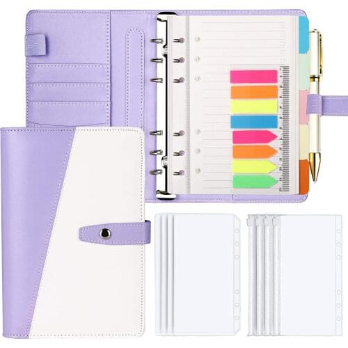 A6 Budget Binder Money Organizer for Cash, Portable Money Saving Binder, Binder Cover with Zipper Pockets, Colorful Dividers