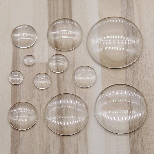 50pcs 8~40mm Round Flat Back Clear Glass Cabochon 8mm 10mm 12mm 14mm 16mm 18mm 20mm 25mm 30mm 35mm