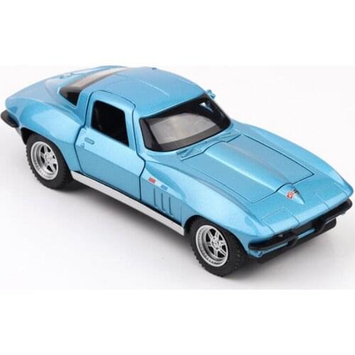 1:32 scale blue metal alloy Chevrolet Corvette C2 racing pull die-cast car model toy adult child gift furniture decoration