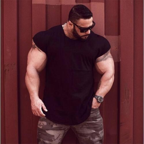 New workout Gyms Tank Top Men Summer Tops Bodybuilding and Fitness Mens Circular hem Cotton Clothing Muscle Sleeveless Shirt