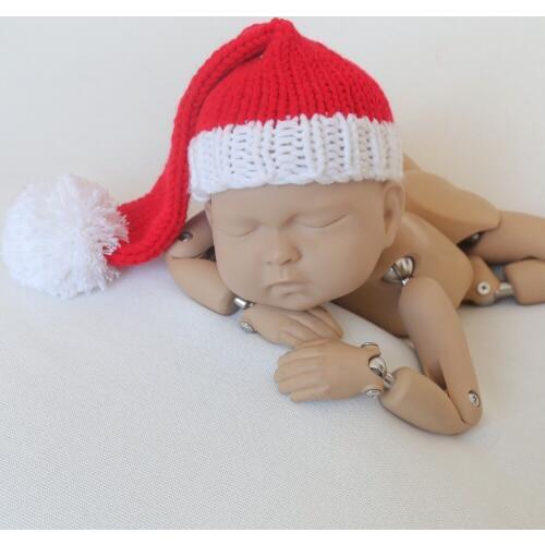 Lovely Girl Baby Hat Photo Props Vintage Soft Newborn Cotton Hat Baby Christmas Props Crochet Chunky Newborn Photography Bonnet