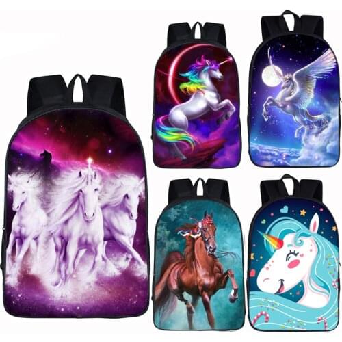 Cute Unicorn / Horse Backpack Pony Bag Children School Bags For Teenagers Boys Girls Student School Backpacks Kids Bookbag