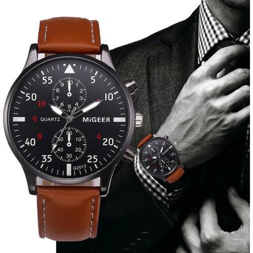 Fashion Sport Watch Men Watch Top Brand Leather Band Mens Watch Clock Quartz Mens Wrist Watches Reloj Hombre erkek kol saati