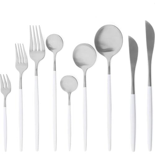 JANKNG Stainless Steel Dinnerware Set Black Gold Cutlery Set Spoon Fork Knife Western Cutleri Silverware Tableware Set Supplies