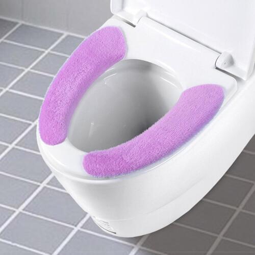 2Pcs Winter Warm Soft Bathroom Closestool Toilet Seat Cover Washable Cushion Pads
