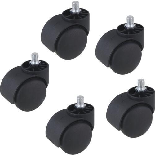 Nylon Swivel Casters Furniture Wheels with Stainless Steel Screw Thread Stem for Sofa Bed Goods Shelf Storage Rack Pack of 5