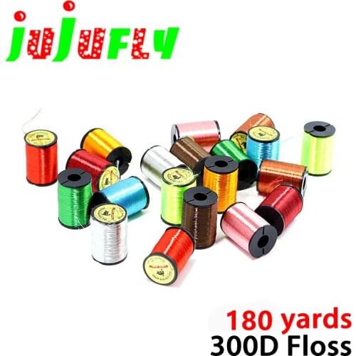 1spool 300D neon fly tying thread 4/0 big fly thread 160yds flat floss yarn for salmon steelhead lure bait fly tying materials