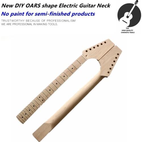 New DIY OARS shape Electric Guitar Neck Lightly toasted maple No paint for semi-finished products 22Fret Guitar accessories