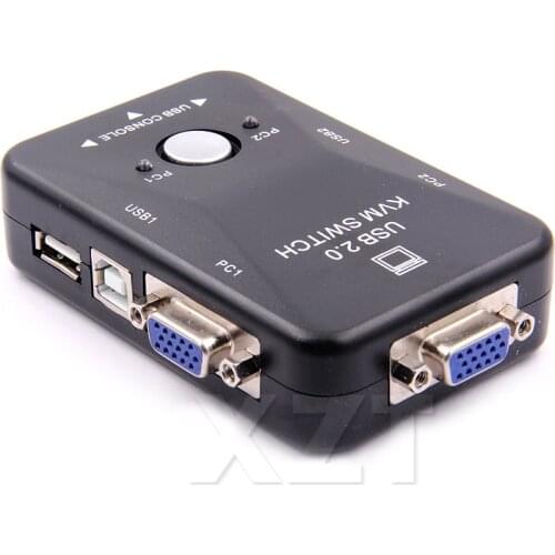 2016 Newest KVM Switch Switcher 2 Port VGA SVGA Splitter Auto Controller Mouse Keyboard 1920*1440
