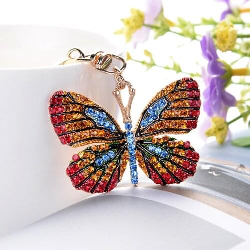 New Small Decorative Decorative Butterfly Appearance Hand - Set Diamond Bag Ornaments Car Ornaments Key Chain