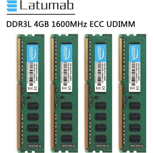 Latumab DDR3L 4GB 8GB 16GB 1600MHz Workstation Memory 240Pin ECC UDIMM PC3L-12800E Memoria RAM DDR3 1.35V ECC Unbuffered RAM