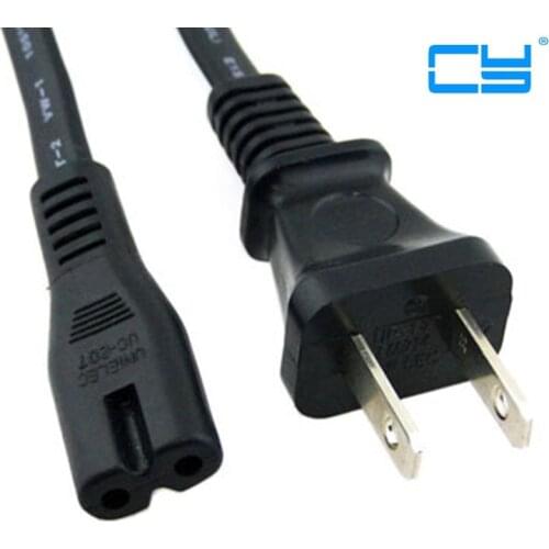 Eua ficha de alimentacao cabo de cabo de saida do 2-prong 2 tomadas de energia IEC 320 IEC320 C7 para Laptop Notebook Tablet 1.5