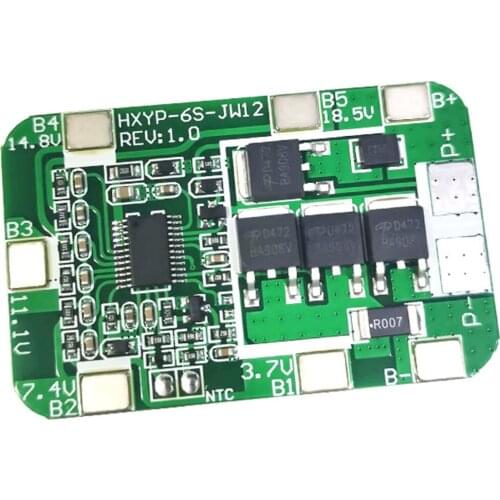6S lithium battery protection board with balance 22.2V/25.2V 18650 battery balance protection board 14A current