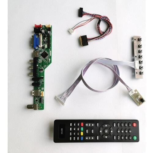 Fit LP140WH1/LP140WHU VGA+Audio+USB+RF+Remote 14" laptops panel 1366*768 40-Pin LVDS WLED screen controller drive board kit