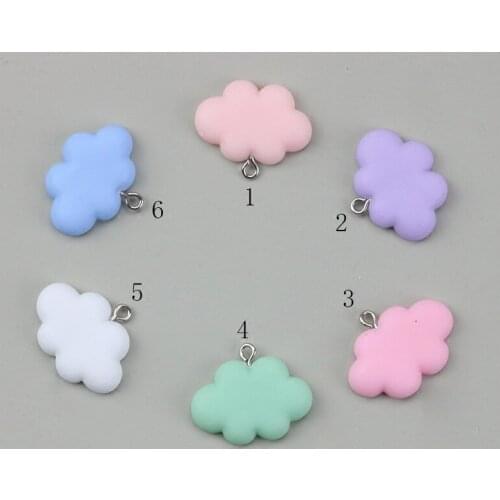 10Pcs Colorful Cloud Resin Charms for Earring Key Chain Necklace Pendant Jewelry Findings Making Cute Pendant