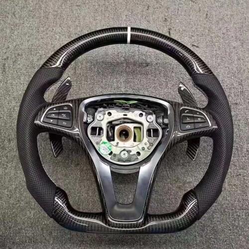 For Mercedes Benz GLA CLA 180 GLC GLE W211 W212 W213 W203 W204 W205 2013 2014 2015 2016 2017 2018 Carbon Fiber Steering Wheel