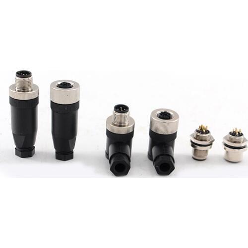 DIY IP67 Waterproof Connectors Screw Lock Automotive Car Power 5 Pin M12 Aviation Connector Male Female Plug Industrial Sockets