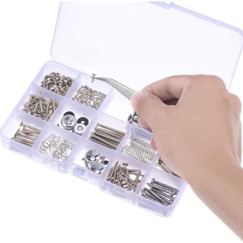 Guitar Service Screw 9-type Set Silver Metal Guitar Accessories Pickup Tuner Spring Strap Buckle Screw
