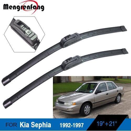 For Kia Sephia Car Front Windscreen Wiper Blades Soft Rubber Wiper J Hook Arms 1992 1993 1994 1995 1996 1997
