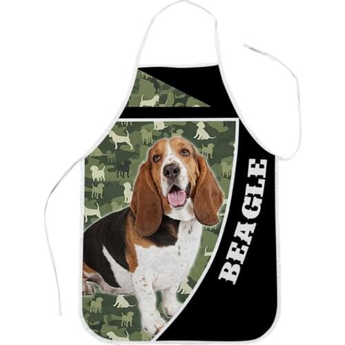 CLOOCL Pet Dog Beagle Cute Apron for Children Kitchen Cooking Polyester Soft Fabric Adults Children Bib Apron Drop Shipping