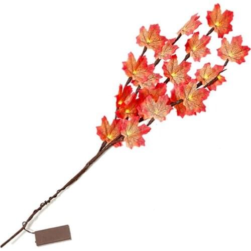 20 LED Maple Leaves Light Battery Operated Simulation Maple Branch Light String For Christmas Thanksgiving Decoration Warm White