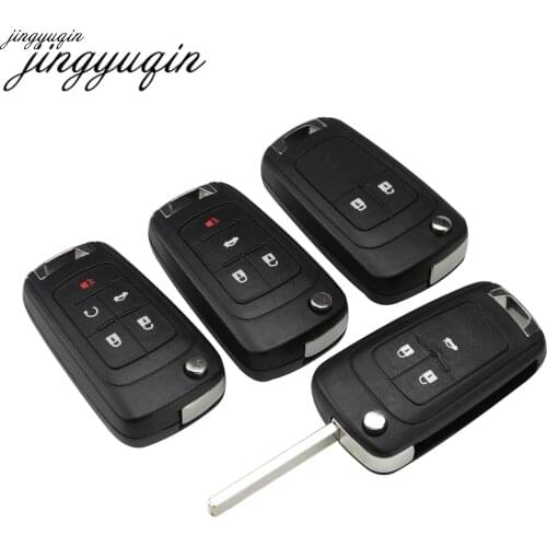 Jingyuqin 10pcs 2/3/4/5 BTN For OPEL/VAUXHALL For Astra J Corsa E Insignia Zafira C 2009-2016 Buick Flip Folding Remote Key Case