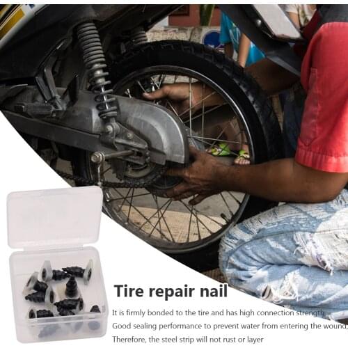 10pcs Vacuum Tyre Repair Nail Tubeless For Motorcycle Tubeless Tyre Repair Rubber Nails Self-tire Repair Tire Film Nail