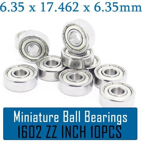 1602ZZ Bearing 6.35x17.462x6.35mm ABEC-1 (10PCS) Inch 1602 ZZ Z Ball Bearings 1602-2Z Bearing