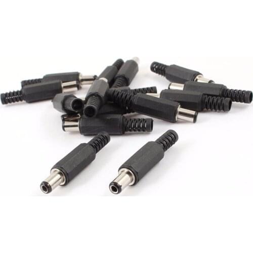 250 pcs DC 5.5mm x 2.5 mm Barrel DC Power JACK Plug Inline Connector Solder Adapter CCTV