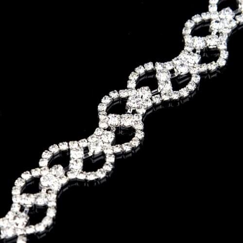 5Yards Rhinestones Trimming Sewing Crystals Applique Wedding Dresses Belt Sash DIY Bridal Accessories