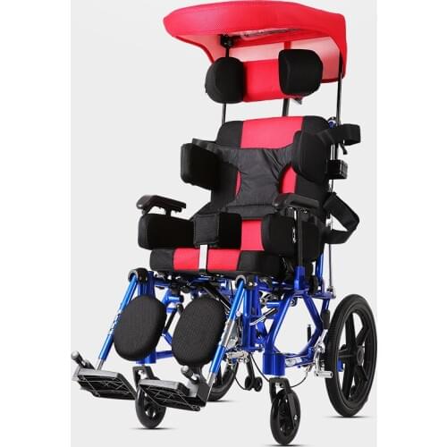 Health Care Aluminum Children Cerebral Palsy High Back Reclining Handicapped Wheelchair With Adjustable Headrest For Disabled