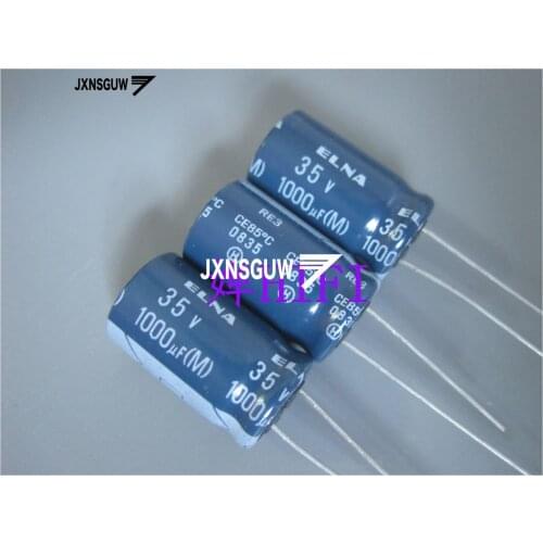 20PCS ELNA RE3 35V1000UF 12.5X20MM Dark audio Aluminum electrolytic capacitors 1000uF/35V 85 degrees 1000UF 35V