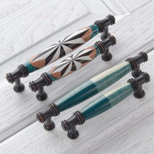 Antique Ceramic Cabinet Handles Zinc Alloy Drawer Knobs Wardrobe Door Handles Morning European Furniture Handle