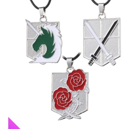 Army Brand Sword Horse Rose Flower Pendant Necklace Alloy Punk Retro Style Gift Ladies Men 2021 Summer