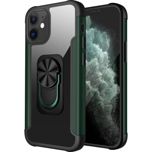 Magnetic Ring Mobile Phone Case For Iphone 12 Pro Max 11 XS XR PC+TPU Metal Firm Bumper Shockproof Cover with Kickstand