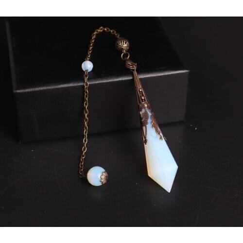 Pure Amethysts Crystal Opal Natural Stone Pendulum For Dowsing Divination Pendant Reiki Healing Faceted Pyramid Jewelry Pendants