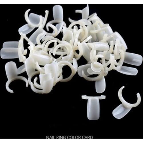 50Pcs Nail Art Tips Display Practice Color Ring Nail Polish Swatches/Nail Color Sample Nail Art Tools Practice Equipment