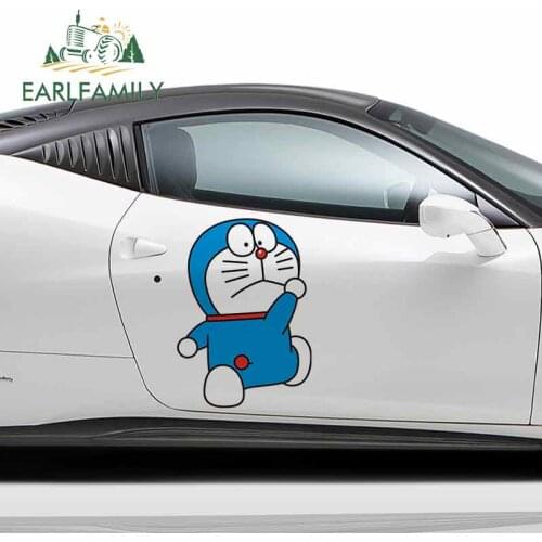 EARLFAMILY 43cm x 30.8cm For Doraemon Sunscreen Decal Waterproof Car Stickers Vinyl Material Motorcycle For JDM SUV RV