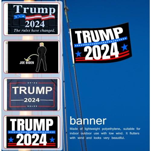 Hot Sale Whole Sale Trump 2024 Flag With 2 Grommets Polyethylene 100D Polyethylene Nylon Banner Election Flag 90*150cm drop ship