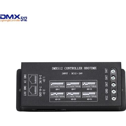 H807DMX DMX512 Controller 1024 pixels RGB Controller 13 channels DMX Controller For WS2812 WS2813 DMX Stage Light