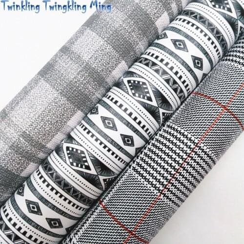 Printed Faux Fabric, Faux Leather Fabric, Tartan Synthetic Leather Fabric Sheets For Bow A4 21x29CM Twinkling Ming XM540