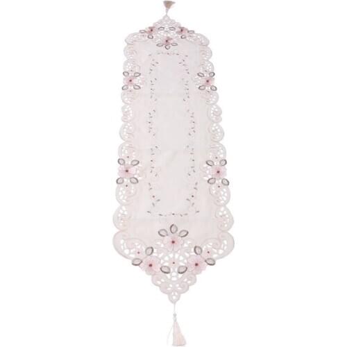 Quality New Table Runner Embroidered Floral Table Cloth Pattern:#2 flower Size:40X150cm