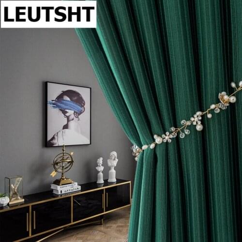 2021 European Style Light Luxury beautiful Simulation Silk Satin Curtains for Living Room Bedroom Blackout fabric Customization