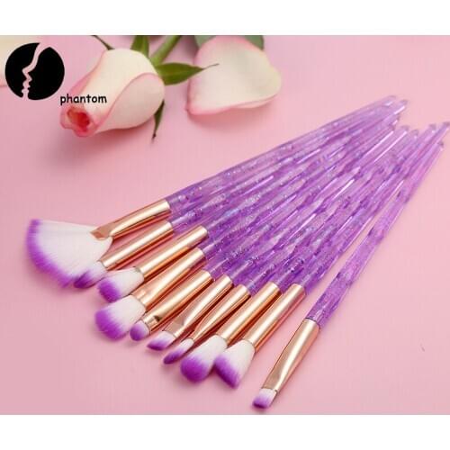 10PCS Fairy Glitter Diamond Makeup Brush Set Eye Brush Beauty Tools Fan Powder Eyeshadow Contour Beauty Cosmetic For MakeUp Tool